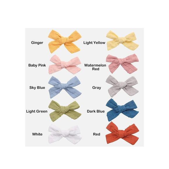 20pcs Solid Color Hair Bows Clips Hair Accessories (New) - Picture 3 of 5